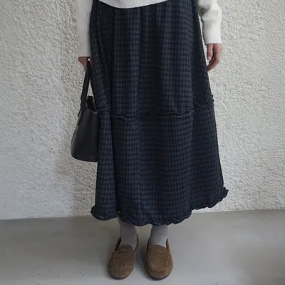 Chân váy xếp ly dài Tối giản Dáng đẹp 0039